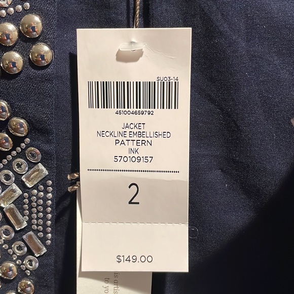 Chicos navy embellished jacket. - Picture 7 of 9